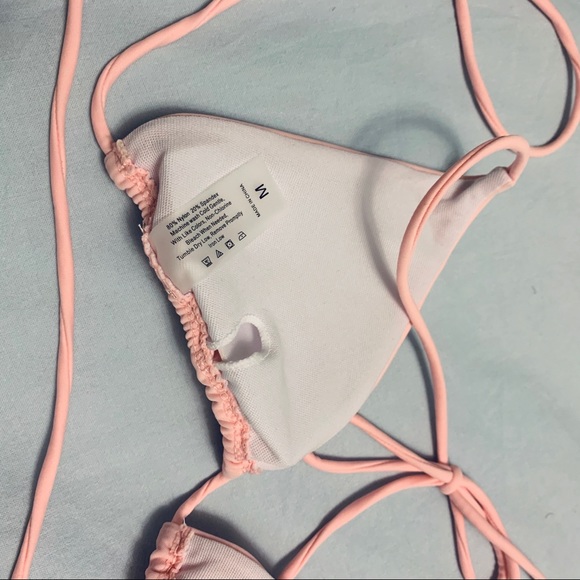 Set of 2 Pink Halter Triangle Bikini Tops - Picture 5 of 8